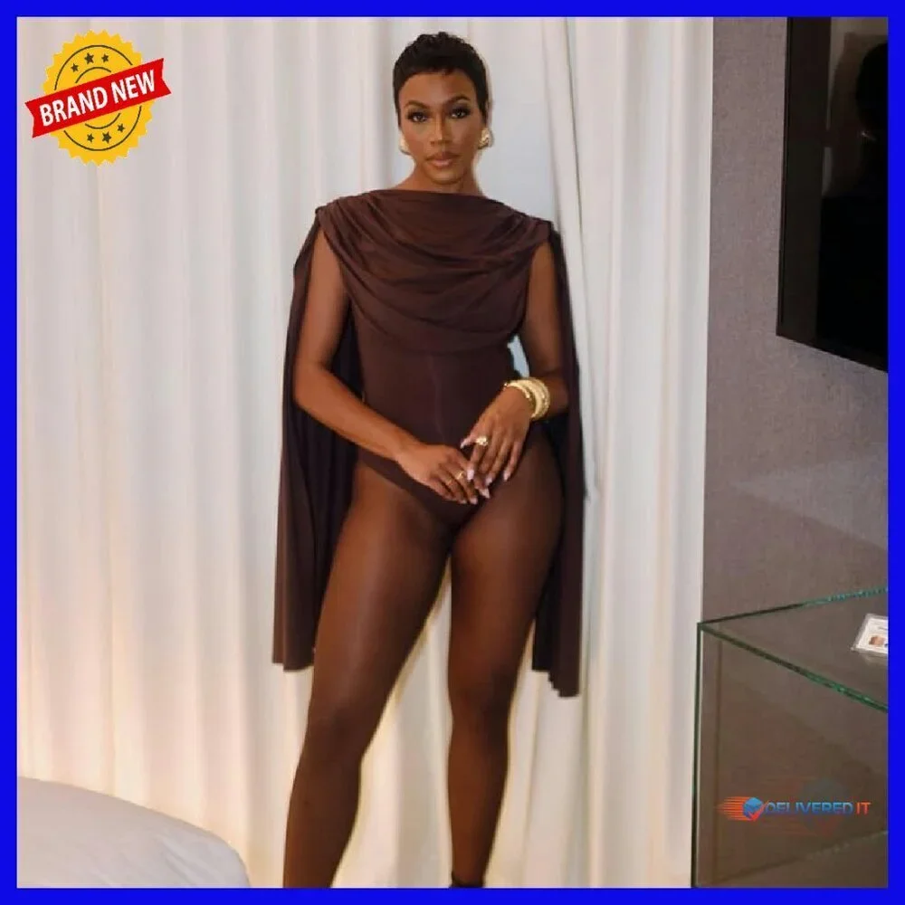 Long Sleeve Bodysuit Women's Soft Polyester Spandex Thong Layering Top